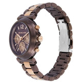 Michael Kors Maren Chronograph Brown Dial Two Tone Steel Strap Watch for Women - MK7496 Authentic Buy Shop Now