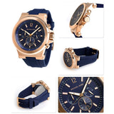 Michael Kors Dylan Blue Dial Blue Rubber Strap Watch for Men - MK8295 Authentic Buy Shop Now