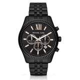 Michael Kors Lexington Chronograph Black Dial Black Steel Strap Watch For Men - MK8467 Authentic Buy Shop Now