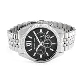 Michael Kors Lexington Chronograph Black Dial Black Steel Strap Watch For Men - MK8602 Authentic Buy Shop Now