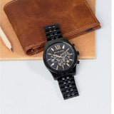 Michael Kors Lexington Chronograph Black Dial Black Steel Strap Watch for Men - MK8603 Authentic Buy Shop Now