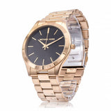 Michael Kors Slim Runway Quartz Black Dial Gold Steel Strap Watch For Men - MK8621 Authentic Buy Shop Now