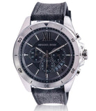 Michael Kors Brecken Chronograph Black Dial Black Leather Strap Watch For Men - MK8850 Authentic Buy Shop Now