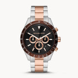 Michael Kors Layton Chronograph Black Dial Two Tone Steel Strap Watch For Men - MK8913 Authentic Buy Shop Now