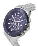 Michael Kors Lennox Chronograph Blue Dial Silver Steel Strap Watch For Men - MK8938 Authentic Buy Shop Now