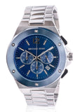 Michael Kors Lennox Chronograph Blue Dial Silver Steel Strap Watch For Men - MK8938 Authentic Buy Shop Now