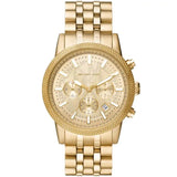 Michael Kors Hutton Chronograph Gold Dial Gold Steel Strap Watch For Men - MK8953 Authentic Buy Shop Now