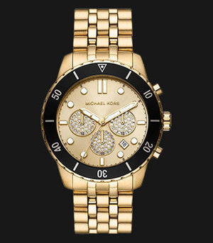 Michael Kors Cunningham Chronograph Gold Dial Gold Steel Strap Watch For Men - MK8963 Authentic Buy Shop Now
