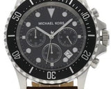 Michael Kors Everest Chronograph Black Dial Brown Leather Strap Watch For Men - MK9054 Authentic Buy Shop Now