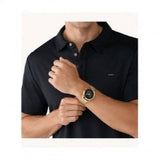 Michael Kors Slim Runway Chronograph Black Dial Gold Mesh Strap Watch For Men - MK9057 Authentic Buy Shop Now