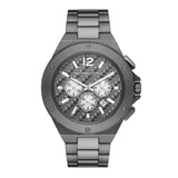 Michael Kors Lennox Chronograph Quartz Grey Dial Grey Steel Strap Watch For Men - MK9102 Authentic Buy Shop Now