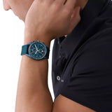 Michael Kors Accelerator Chronograph Blue Dial Blue Nylon Strap Watch for Men - MK9142 Authentic Buy Shop Now