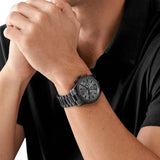 Michael Kors Lexington Chronograph Black Dial Black Steel Strap Watch for Men - MK9154 Authentic Buy Shop Now