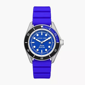Michael Kors Maritime Three-Hand Analog Blue Dial Blue Silicone Strap Watch for Men - MK9156 Authentic Buy Shop Now