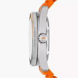 Michael Kors Maritime Three-Hand Analog Black Dial Orange Silicone Strap Watch for Men - MK9157 Authentic Buy Shop Now