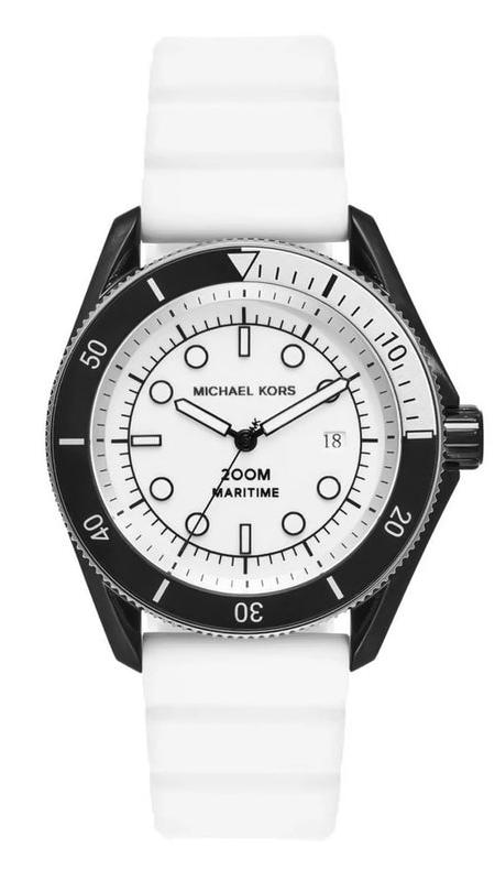 Michael Kors Maritime Analog White Dial White Silicone Strap Watch for Men - MK9159 Authentic Buy Shop Now