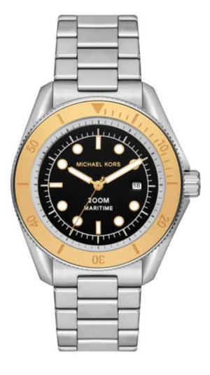 Michael Kors Maritime Analog Black Dial Silver Steel Strap Watch for Men - MK9161 Authentic Buy Shop Now