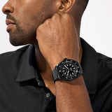 Michael Kors Maritime Three Hand Black Dial Black Steel Strap Watch for Men - MK9181 Authentic Buy Shop Now