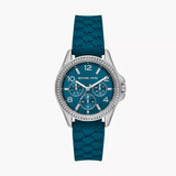 Michael Kors Mini Pilot Pave Blue Dial Blue Silicone Strap Watch for Women - MKO1004 Authentic Buy Shop Now