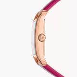 Michael Kors Monroe Three Hand White Dial Pink Leather Strap Watch for Women - MKO1029 Authentic Buy Shop Now