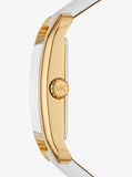 Michael Kors Petite Quartz White Dial White Leather Strap Watch for Women - MKO1059 Authentic Buy Shop Now