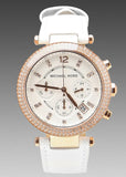 Michael Kors Parker White Diamonds Dial White Leather Strap Watch for Women - MK2281 Authentic Buy Shop Now