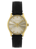 Gucci G Timeless Quartz Silver Dial Black Leather Strap Watch For Women - YA1265023 Authentic Buy Shop Now