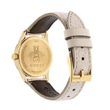 Gucci G Timeless Quartz White Dial White Leather Strap Watch For Women - YA126580A Authentic Buy Shop Now