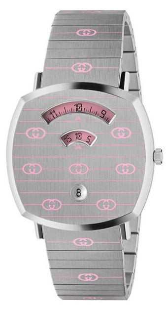 Gucci Grip Quartz Silver Dial Silver Steel Strap Watch For Women - YA157438 Authentic Buy Shop Now