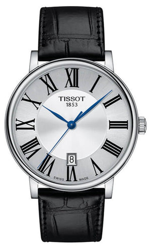 Tissot Carson Premium Silver Dial Black Leather Strap Watch For Men - T122.410.16.033.00 Authentic Buy Shop Now