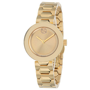 Movado Bold Gold Dial Gold Steel Strap Watch For Women - 3600382 Authentic Buy Shop Now