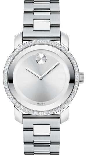 Movado Bold Diamonds Silver Dial Silver Steel Strap Watch for Women - 3600149 Authentic Buy Shop Now