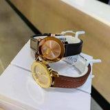 Movado Bold Gold Dial Brown Leather Strap Watch for Women - 3600437 Authentic Buy Shop Now
