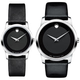 Movado Museum Classic Black Dial Black Leather Strap Watch For Women - 0606503 Authentic Buy Shop Now