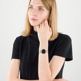 Movado Esperanza 28mm Black Dial Silver Steel Strap Watch For Women - 0607051 Authentic Buy Shop Now