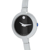 Movado Bela Black Dial Silver Steel Strap Watch For Women - 0606595 Authentic Buy Shop Now