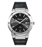 Salvatore Ferragamo F-80 Classic Black Dial Black Leather Strap Watch for Men - SFDT00219 Authentic Buy Shop Now