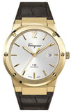 Salvatore Ferragamo F-80 Classic Silver Dial Brown Leather Strap Watch for Men - SFDT00419 Authentic Buy Shop Now