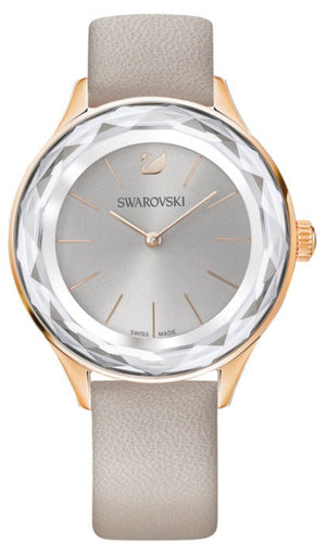 Swarovski Octea Nova Grey Dial Grey Leather Strap Watch for Women - 5295326 Authentic Buy Shop Now