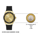 Guess Athena Gold Dial Black Rubber Strap Watch For Women - GW0030L2 Authentic Buy Shop Now