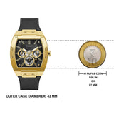 Guess Phoenix Multifunction Black Dial Black Leather Strap Watch for Men - GW0202G1 Authentic Buy Shop Now