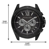Michael Kors Brecken Chronograph Black Dial Black Steel Strap Watch For Men - MK8858 Authentic Buy Shop Now