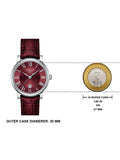 Tissot Carson Premium Lady Maroon Dial Maroon Leather Strap Watch For Women - T122.210.16.373.00 Authentic Buy Shop Now