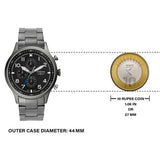 Fossil Retro Pilot Chronograph Black Dial Grey Steel Strap Watch for Men - FS5834 Authentic Buy Shop Now
