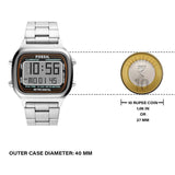Fossil Retro Digital Silver Dial Silver Steel Strap Watch for Men - FS5844 Authentic Buy Shop Now