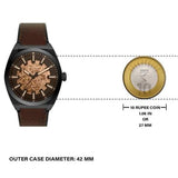 Fossil Everett Automatic Analog Black Dial Brown Leather Strap Watch for Men - ME3207 Authentic Buy Shop Now