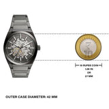 Fossil Everett Automatic Skeleton Grey Dial Grey Steel Strap Watch for Men - ME3206 Authentic Buy Shop Now