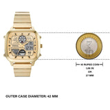 Fossil Retro Analog-Digital Gold Dial Gold Steel Strap Watch for Men - FS5889 Authentic Buy Shop Now