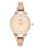Fossil Georgia Bone Grey Dial Beige Leather Strap Watch for Women - ES2830 Authentic Buy Shop Now