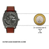 Fossil Machine Chronograph Black Dial Brown Leather Strap Watch for Men - FS5234 Authentic Buy Shop Now